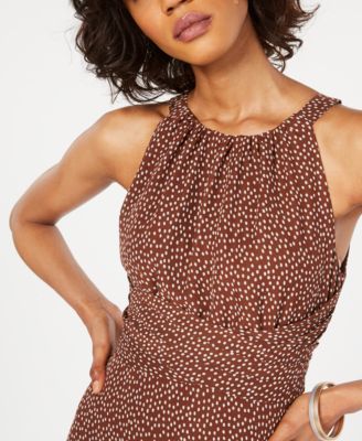 Adrianna Papell Polka Dot Halter Maxi Dress Macy's