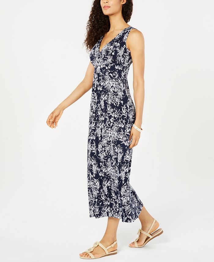 Charter Club Womens Mixed Print Sleeveless Dress Blue Size Small main image 0