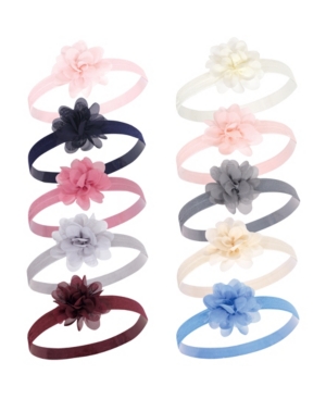 Hudson Baby Girl Flower Headbands 10-Pack