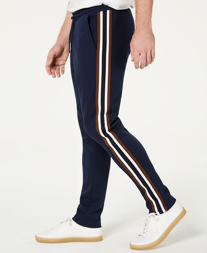 Michael Kors Men's Slim-Fit Varsity-Stripe Track Pants - Macy's