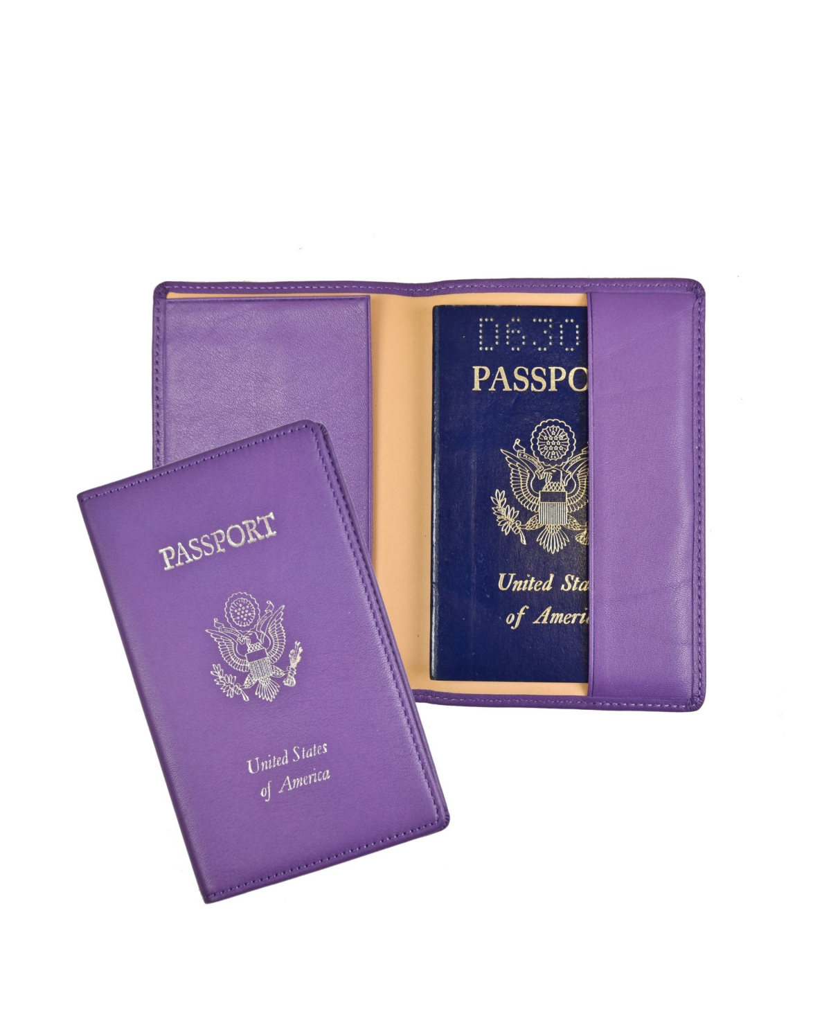 Men's Royce New York Foil Stamped Rfid Blocking Passport Case - Purple
