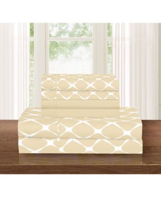 Geometric Printed Microfiber 6-Pc. Sheet Set, Full