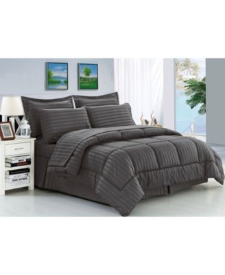 Elegant Comfort Dobby Stripe 8-Pc. Comforter Set, Full/Queen