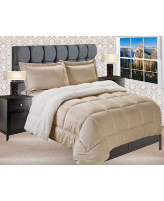 Elegant Comfort Micromink/Sherpa Reversible Down Alternative Microsuede 2-Pc. Comforter Sets, Queen
