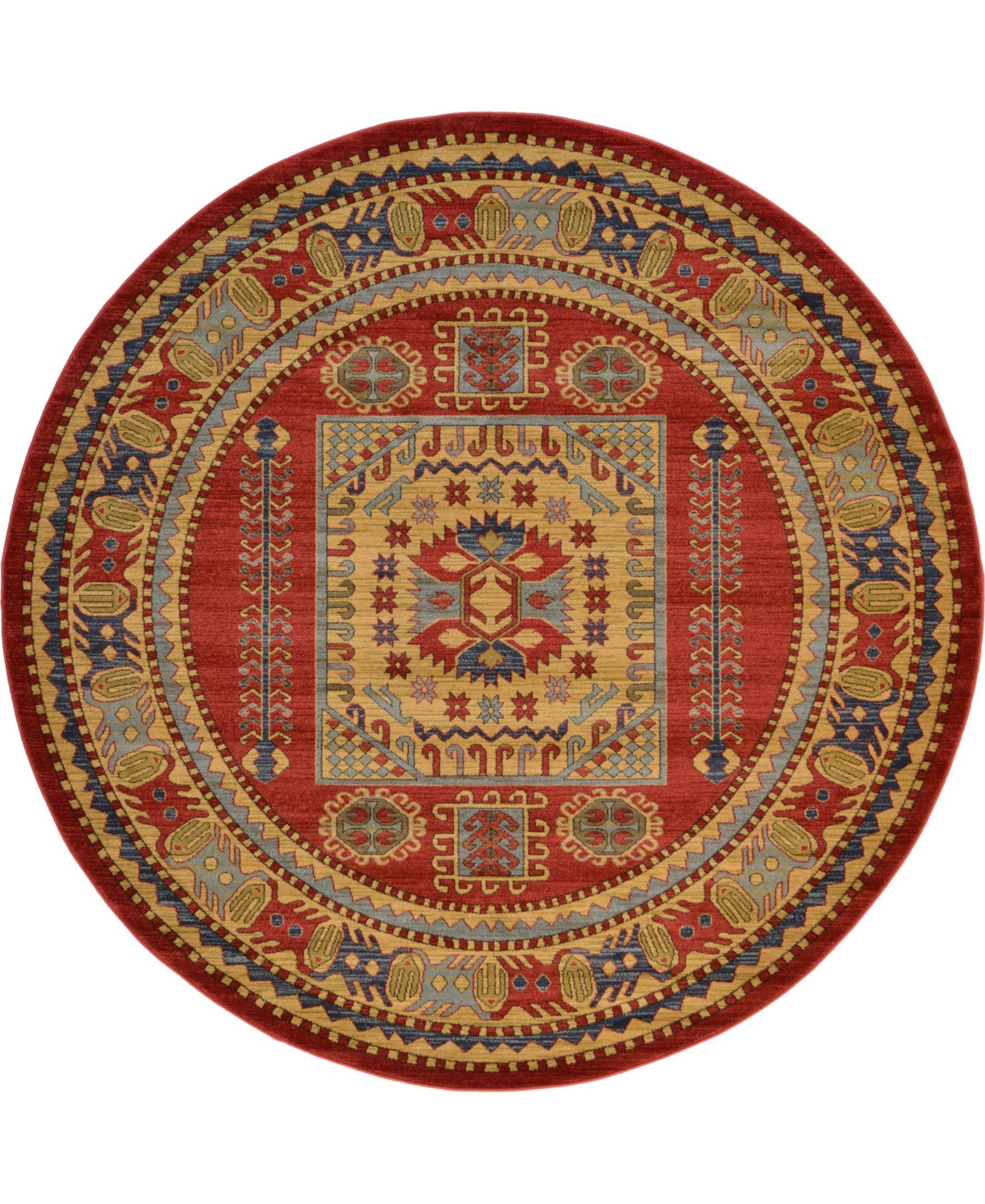 Bayshore Home Harik Har6 Red 8' x 8' Round Area Rug - Red