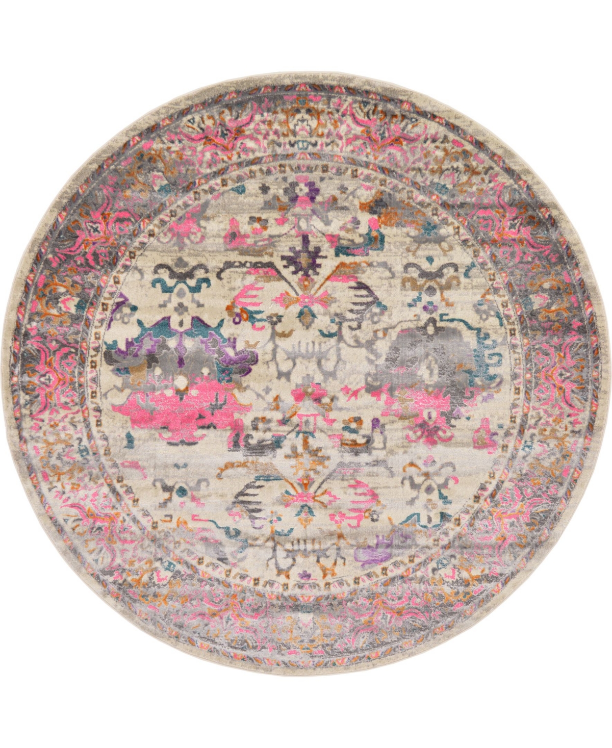 Bayshore Home Aroa Aro1 8' x 8' Round Area Rug - Beige