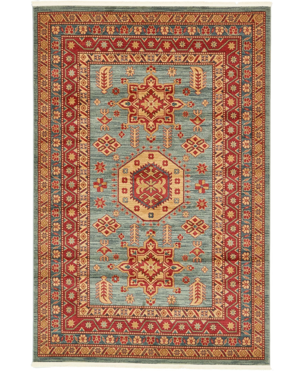 Bayshore Home Harik Har1 Light Blue 6' 7in x 9' 10in Area Rug - Light Blue