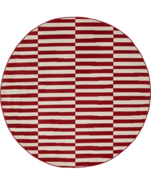 Bridgeport Home Axbridge Axb2 Red 5' x 5' Round Area Rug