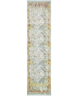 Bridgeport Home Kenna Ken2 Light Blue 2' 7in x 10' Runner Area Rug