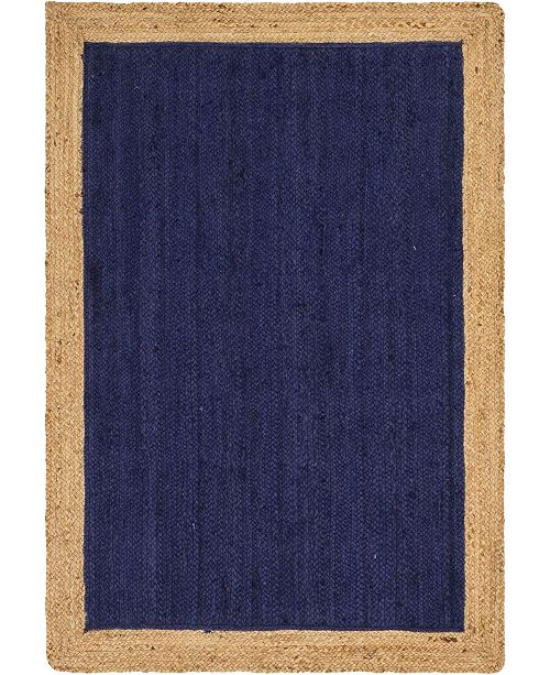 Bridgeport Home Braided Jute A Bja4 Navy Blue 4 X 6 Area Rug Reviews Rugs Macy S