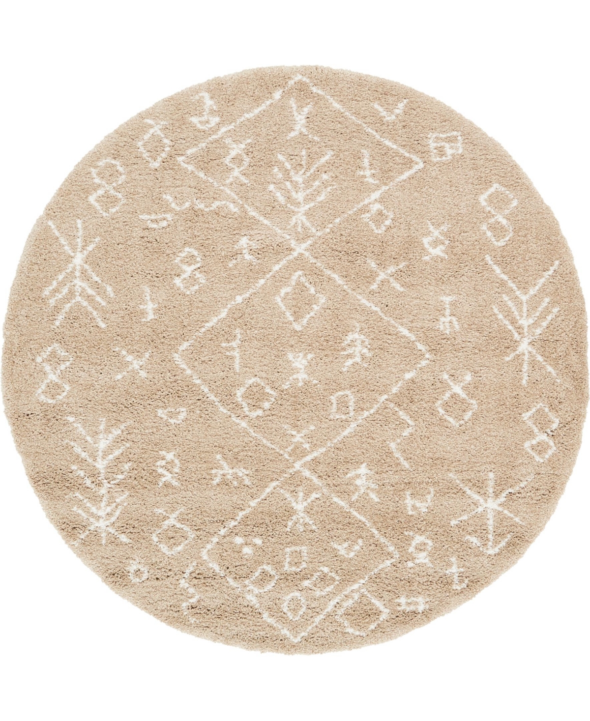 Bayshore Home Fazil Shag Faz1 8' x 8' Round Area Rug - Taupe