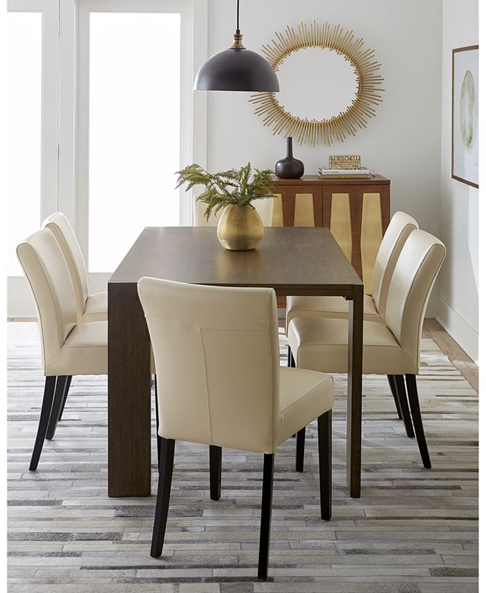 Furniture CLOSEOUT Tate Leather Parsons Dining Chair Macy s