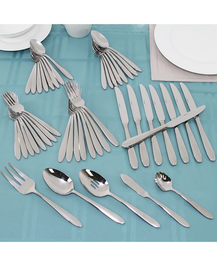 Oneida CLOSEOUT! Mooncrest 45Pc. Stainless Steel Flatware Set, Service
