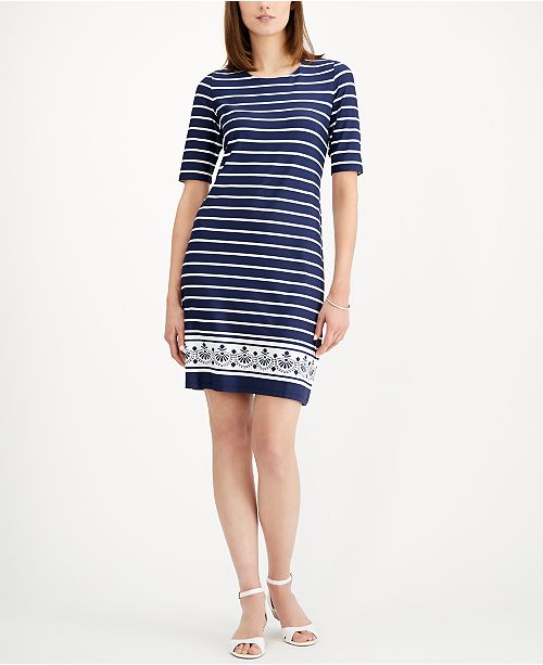 Charter Club Petite Striped Shift Dress Created For Macy S