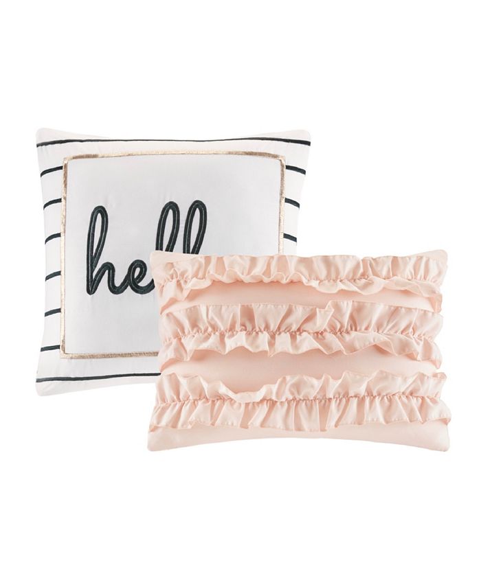 Intelligent Design CLOSEOUT! Zoey Twin/Twin XL 4Pc. Metallic Triangle Print Duvet Cover Set