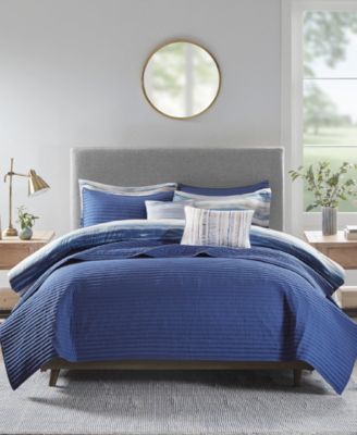 Marina Printed Seersucker 8-Pc. Comforter and Coverlet Set, Full/Queen