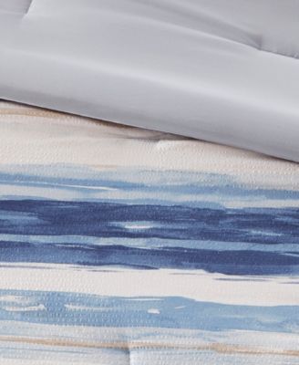 Marina Printed Seersucker 8-Pc. Comforter and Coverlet Set, King/California King