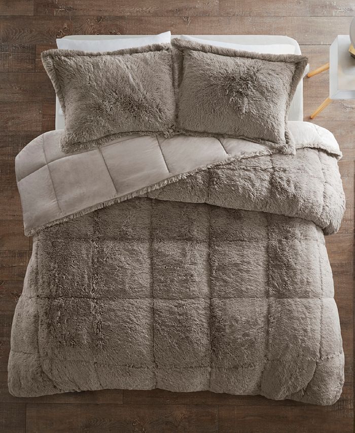 Intelligent Design Malea Twin/Twin XL 2-Pc. Shaggy Faux Fur Comforter ...