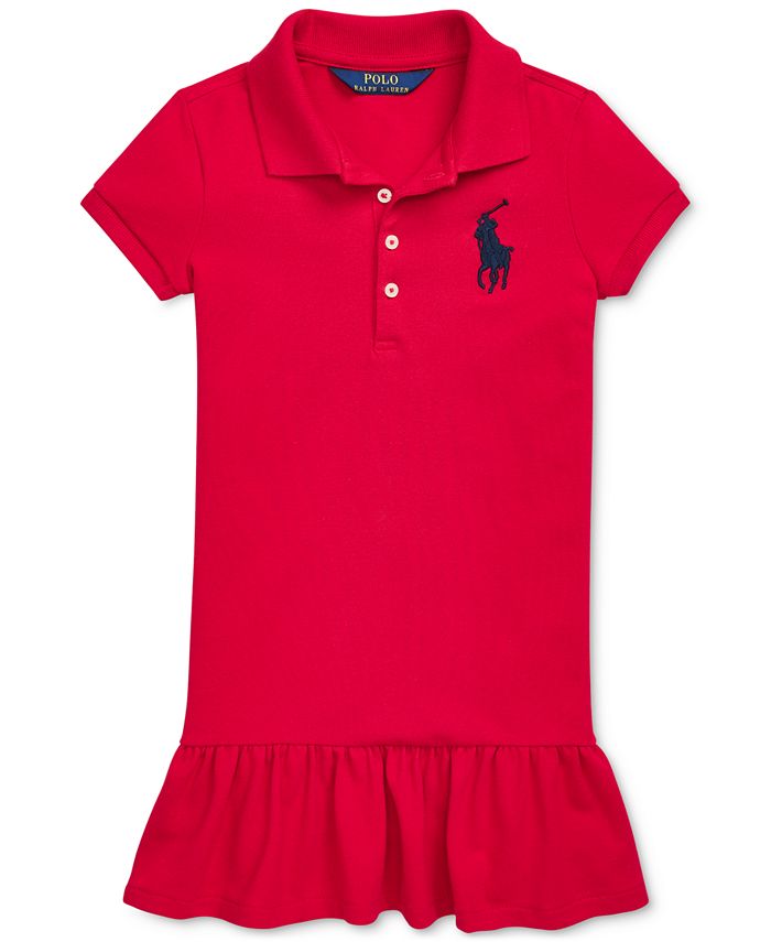 Polo Ralph Lauren Little Girls Short-Sleeve Big Pony Dress - Macy's