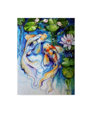 Trademark Global Marcia Baldwin 'koi Koi And Lily' Canvas Art In Multi