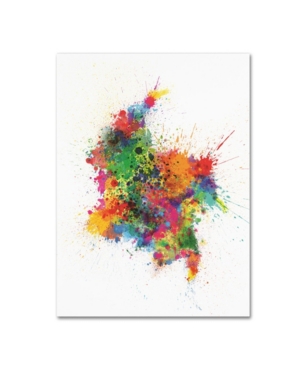 Trademark Global Michael Tompsett 'colombia Paint Splashes Map' Canvas Art In Multi