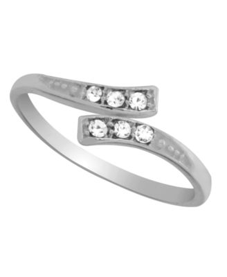 Giani Bernini - Sterling Silver Crystal Bypass Adjustable Toe Ring