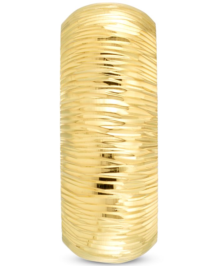 Signature Gold Diamond Accent Textured Ring in 14k Gold Over Resin