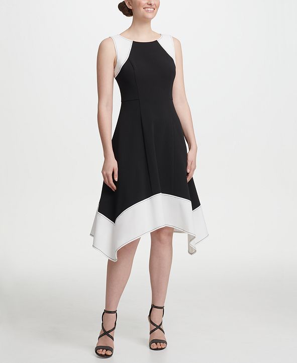 DKNY Sleeveless Colorblock A-line Dress & Reviews - Dresses - Women ...