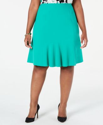 Nine West Plus Size Stretch Flare Skirt