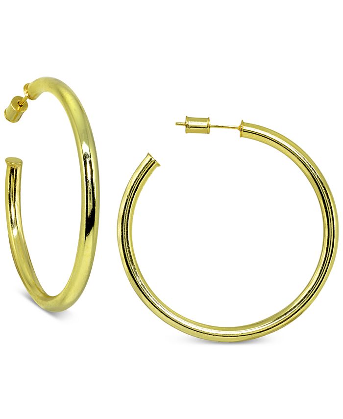 Giani Bernini Round Hoop Earrings in 18k Gold Over Sterling Silver ...