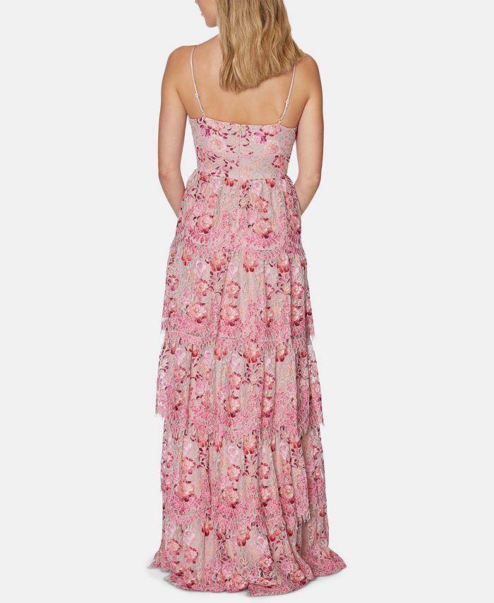 Laundry by Shelli Segal FloralPrint Lace Tiered Gown Macy's