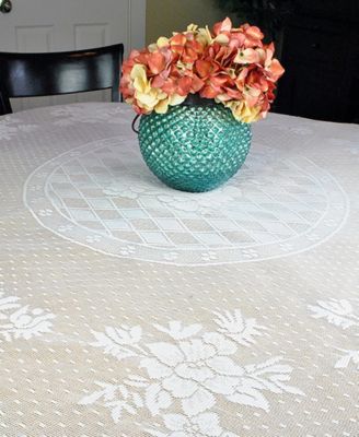 Floral Polyester Lace Tablecloth 63" Round