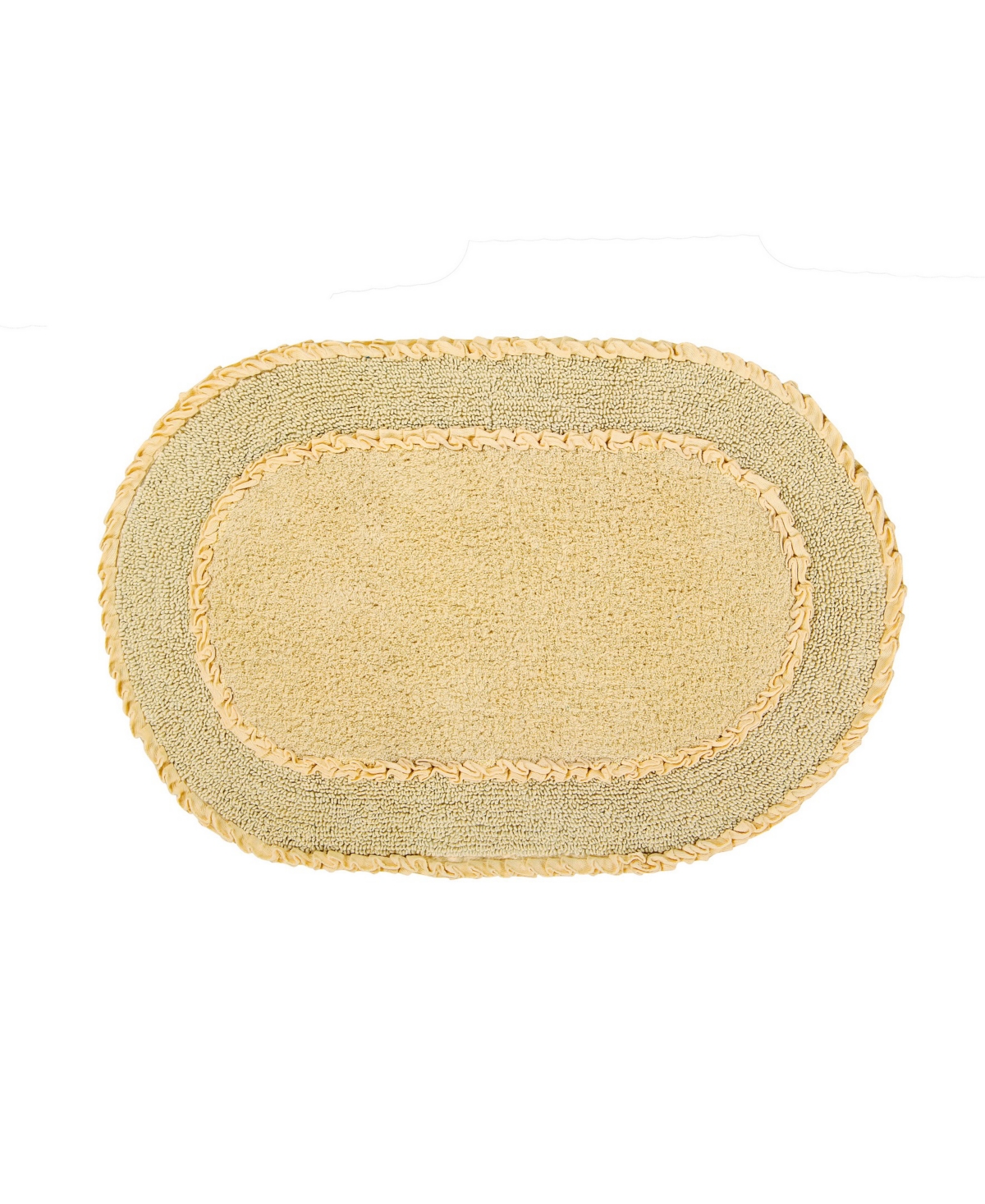 Home Weavers Double Ruffle Bath Rug 21" X 34" Bedding In Yellow
