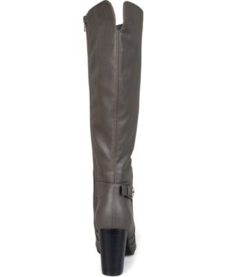 Journee Collection Women's Carver Wide Calf Block Heel Knee High Boots