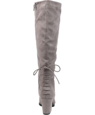 Women's Leeda Wide Calf Lace Up Detail Knee High Boots