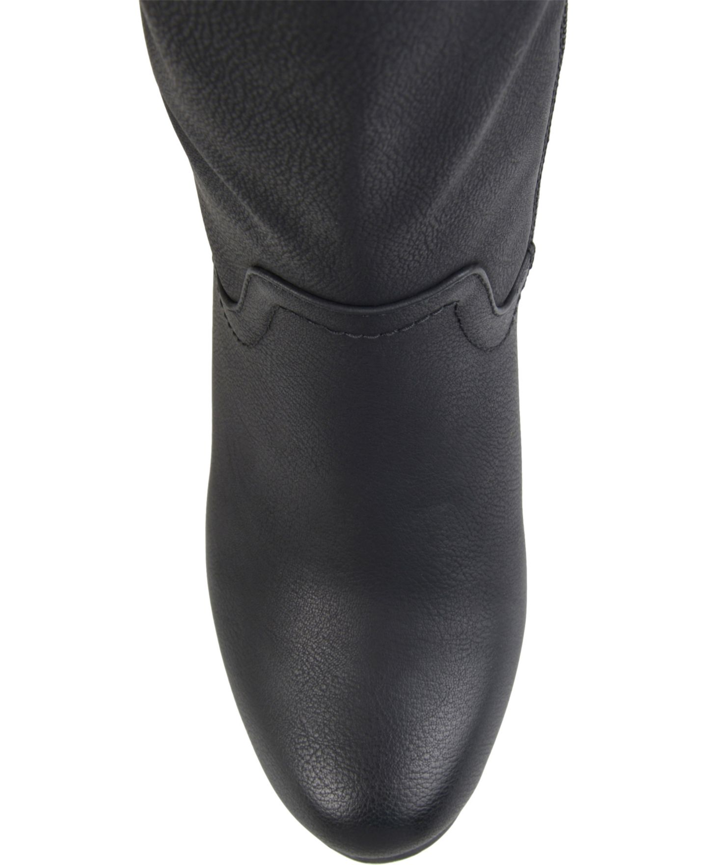 Женские ботинки Journee Collection Langly Regular & Wide Calf Knee High Wedge, цвет: Чёрный — фото 4