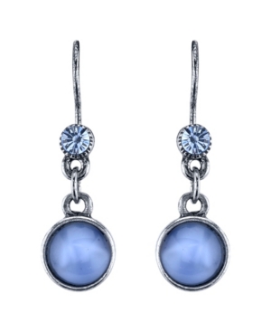 image of 2028 Pewter Tone Lt. Blue Moonstone Drop Earrings