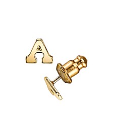 14K Gold-Dipped Initial Button Earrings