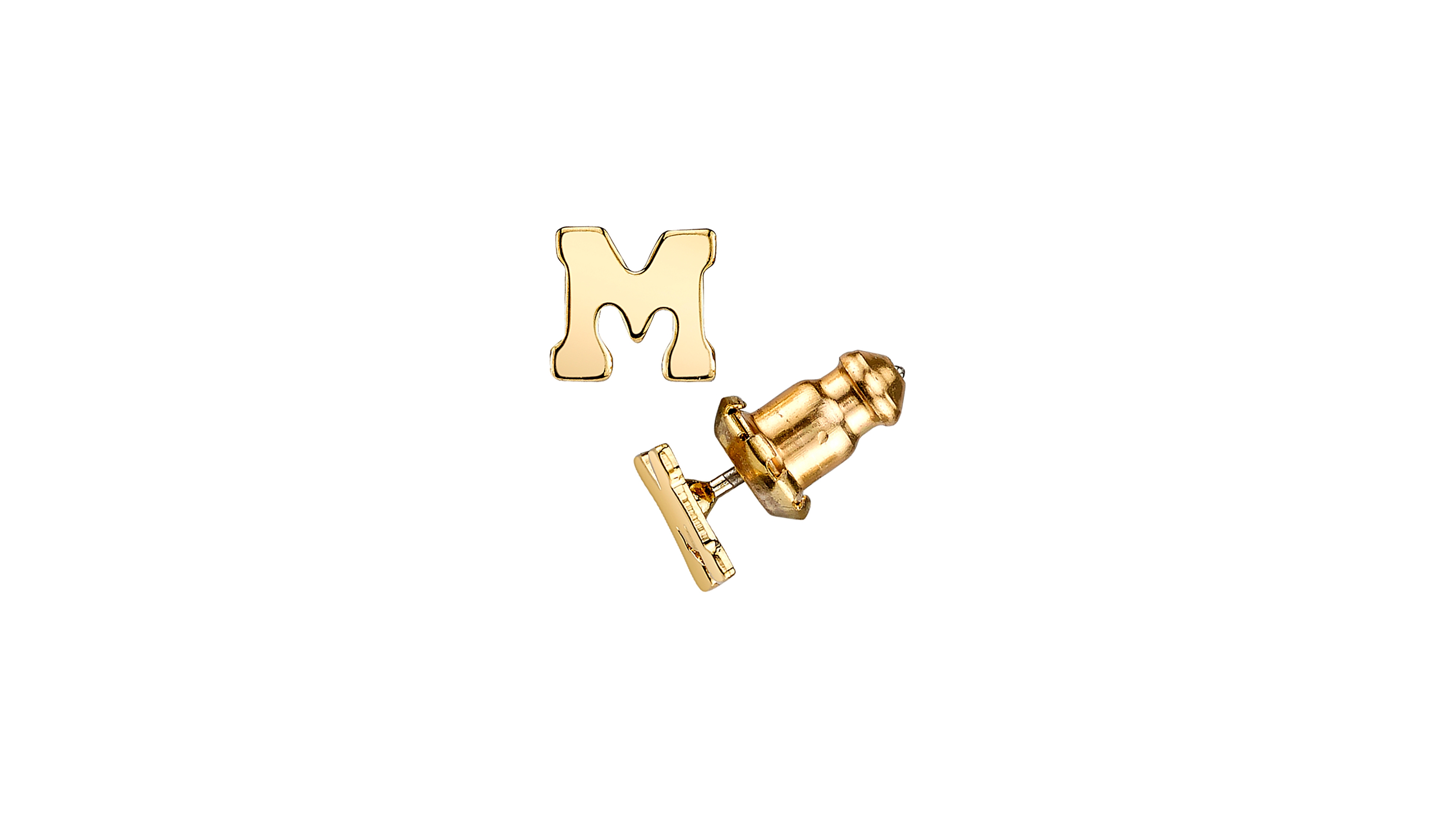 2028 14K Gold-Dipped Initial Button Earrings
