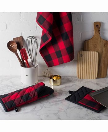 Design Imports Set of 3 Buffalo Check Kitchen Towels 