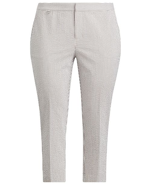 Lauren Ralph Lauren Plus-Size Seersucker Skinny Pants & Reviews - Pants ...