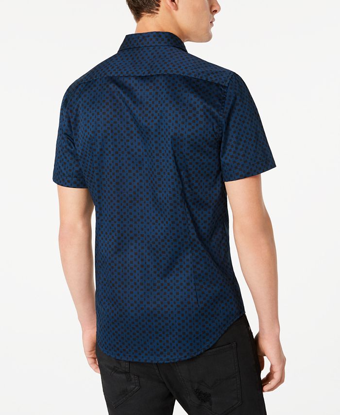 GUESS Men's Luxe Checkered Shirt - Macy's
