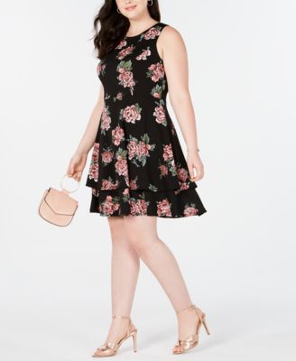 B Darlin Trendy Plus Size Bow-Back Fit & Flare Dress, Created For Macy ...