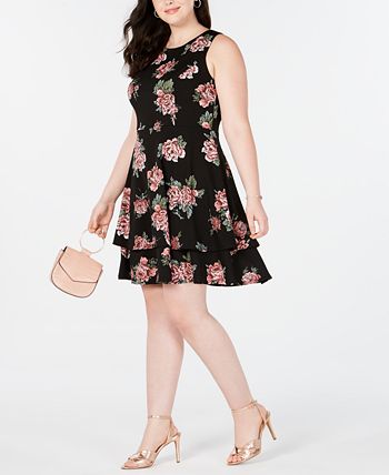 B Darlin Trendy Plus Size Bow-Back Fit & Flare Dress, Created for Macy ...