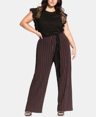 striped palazzo pants plus size