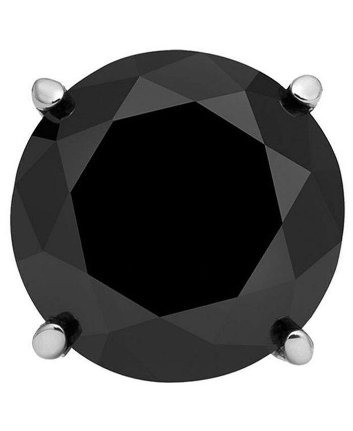 Macy's Men's Black Diamond Single Stud Earring (1/3 ct. t.w.) In Stainless Steel Macy's