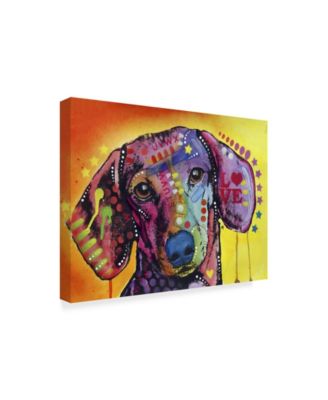 Dean Russo 'Tilt Dachshund Love' Canvas Art - 19" x 14"