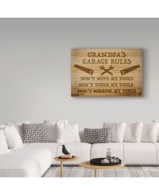 Jean Plout 'Grandpas Garage Rules' Canvas Art - 12" x 19"