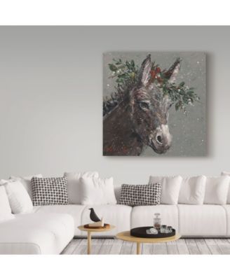 Mary Miller Veazie 'Mary Beth The Christmas Donkey' Canvas Art - 18" x 18"