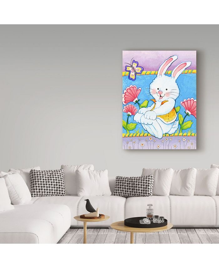 Trademark Global Valarie Wade 'Bunny And Flowers' Canvas Art - 35